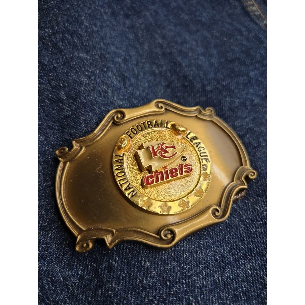 Vintage 1978 Kansas City Chiefs Raintree Brass Belt Buckle - Rare NFL
